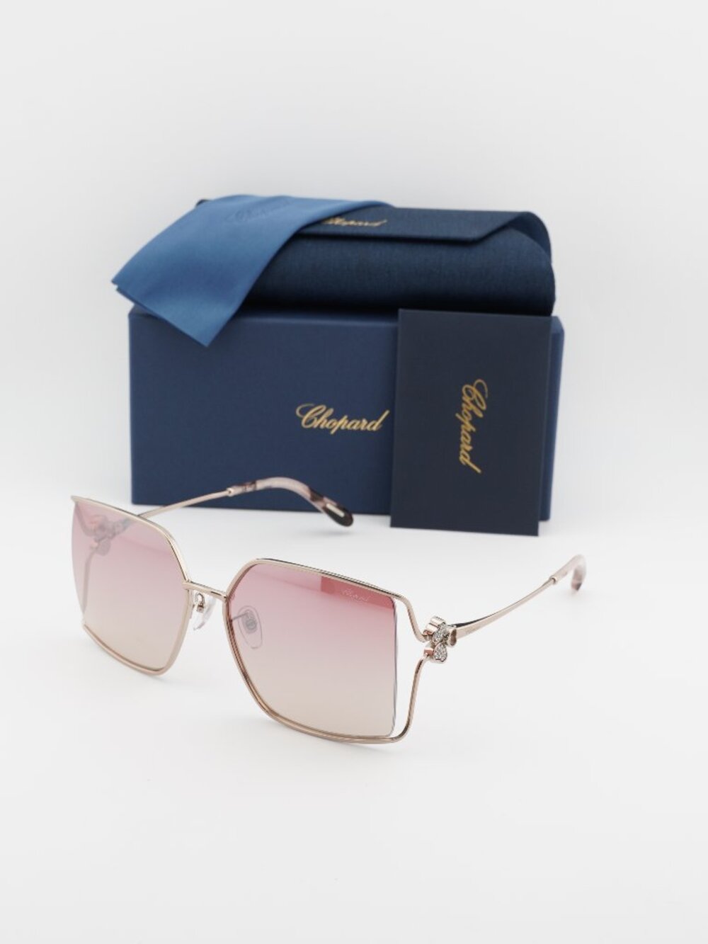Chopard SCHG68S A32X Butterfly Sunglasses - Gold / Red Gradient